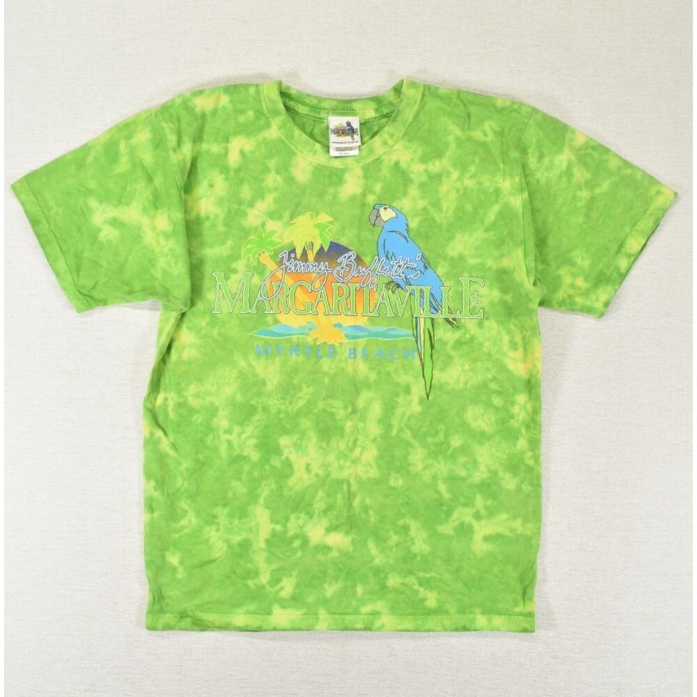 Vintage Jimmy Buffett Margaritaville Las Vegas T Shirt Lime Tie Dye Parrot S